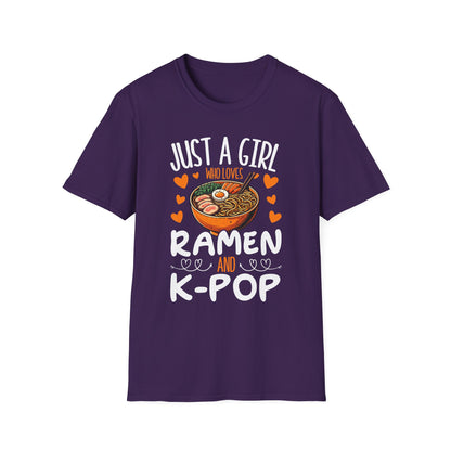 Just a Girl Who Loves Ramen and K-Pop Unisex Softstyle T-Shirt