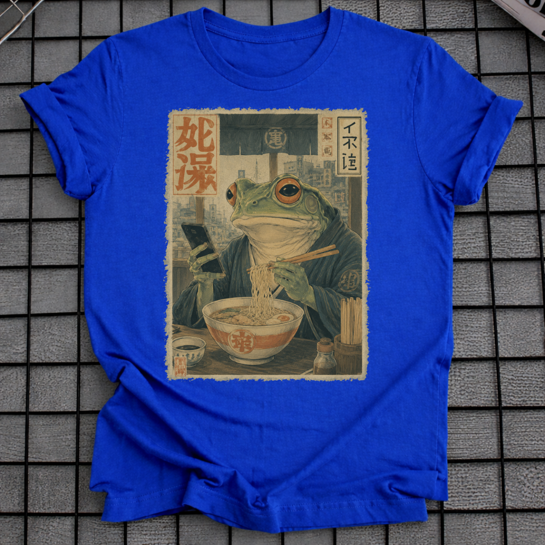 Frosch-Handy-Scroll-T-Shirt