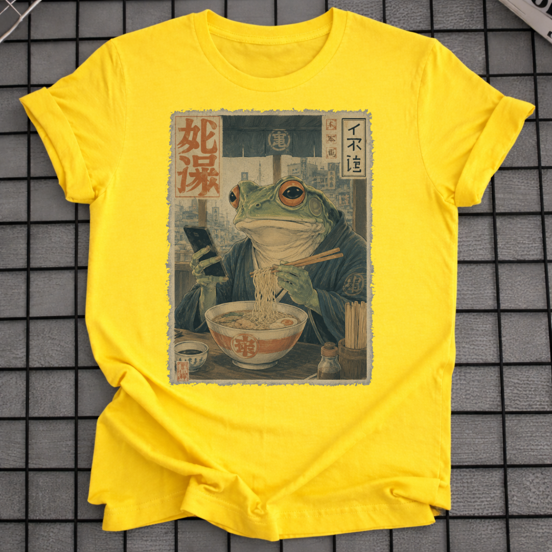 Frosch-Handy-Scroll-T-Shirt
