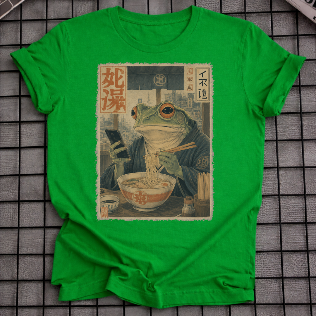 Frosch-Handy-Scroll-T-Shirt