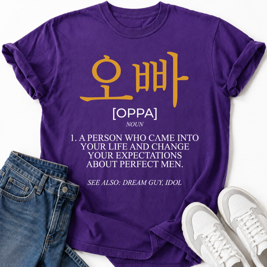 OPPA KOREAN WORD MEANING T-SHIRT