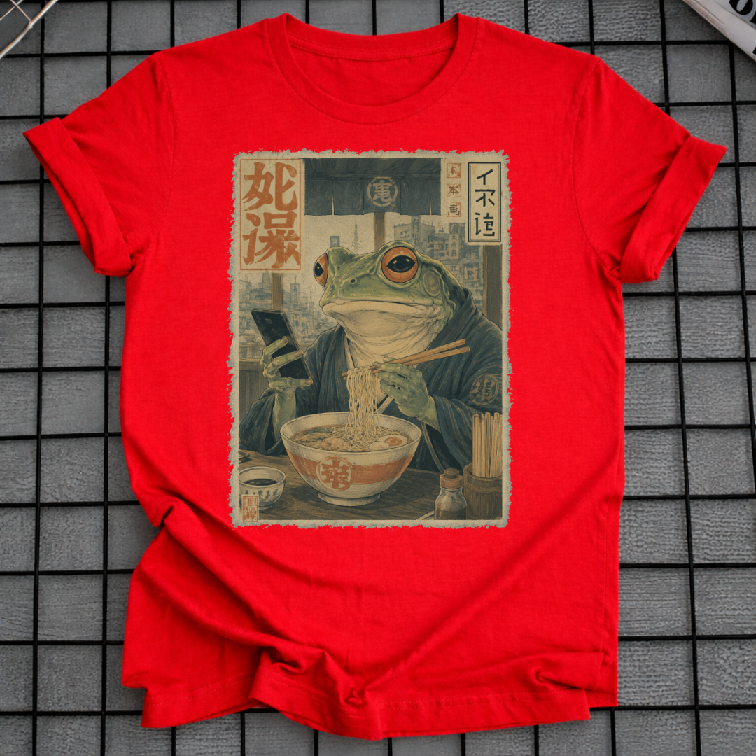 Frosch-Handy-Scroll-T-Shirt