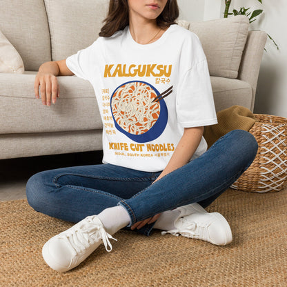 Kalguksu Noodle T-Shirt — 'Knife Cut Noodles' Retro Korean Food Tee
