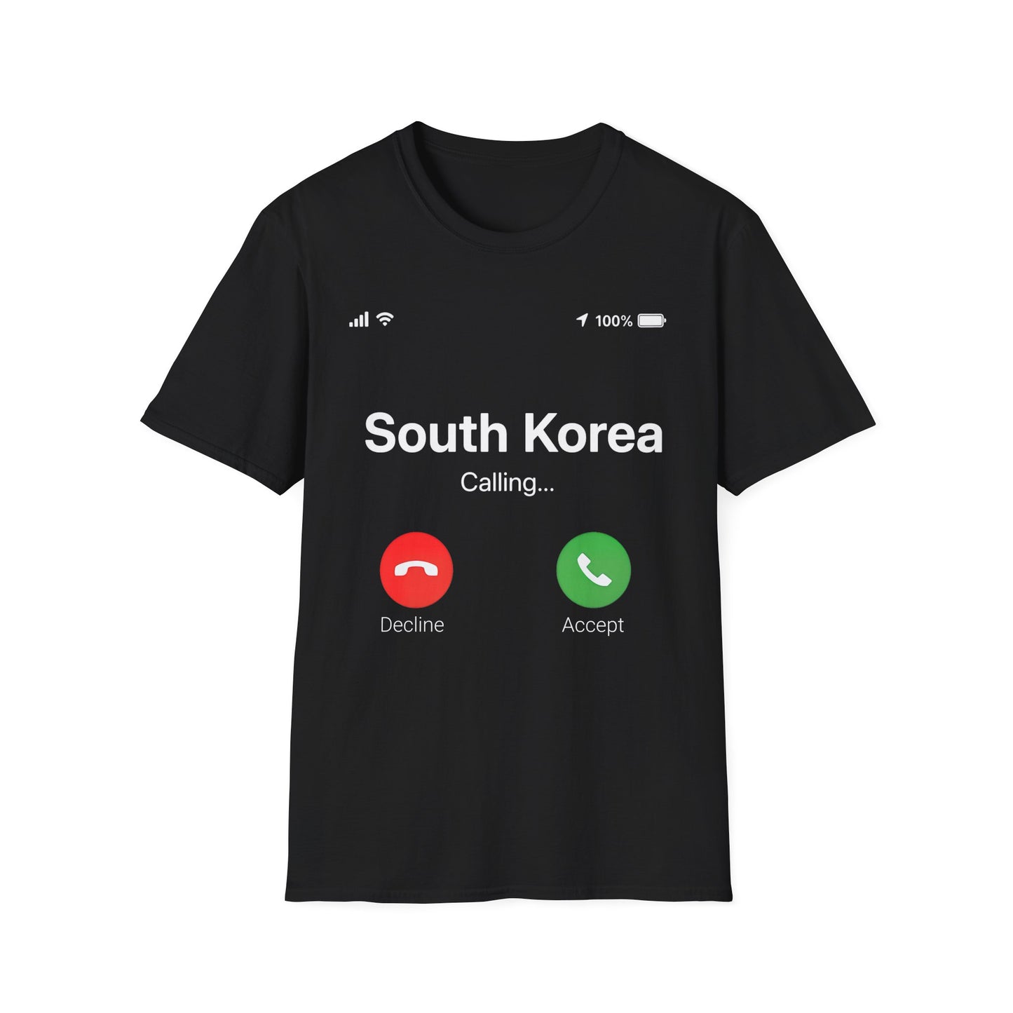 South Korea Calling T-Shirt — Travel-Inspired Phone Screen Graphic Tee