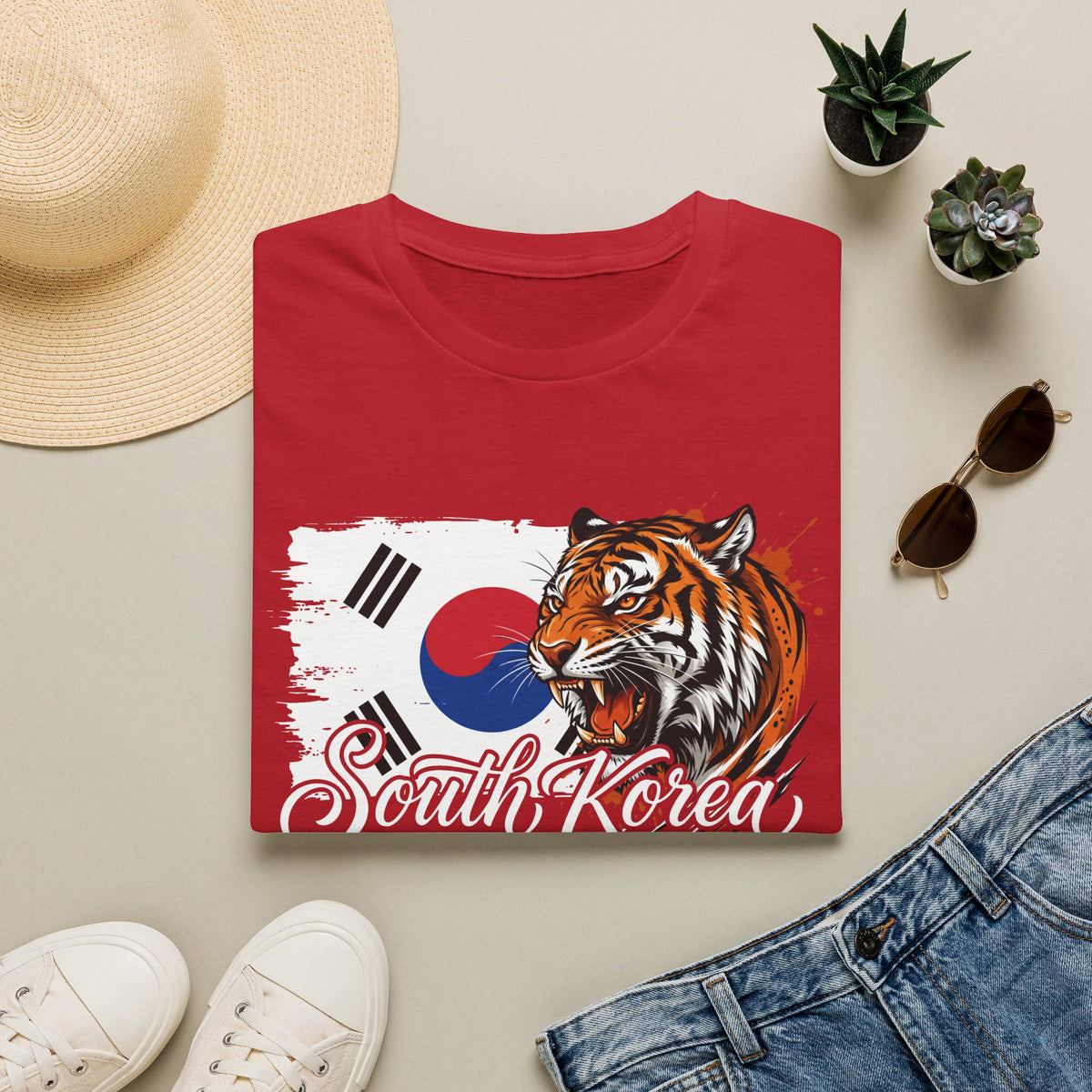 South Korea Tiger T-Shirt — Korean Flag Graphic Tee