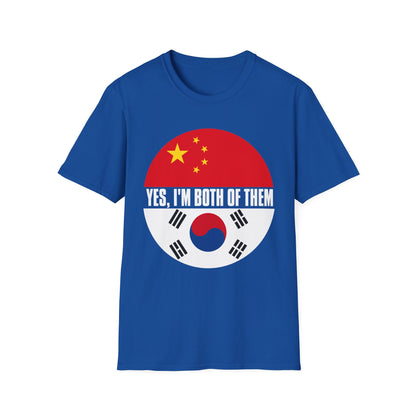 Flag Heritage T-Shirt — “Yes, I’m Both of Them” China & South Korea Pride Tee
