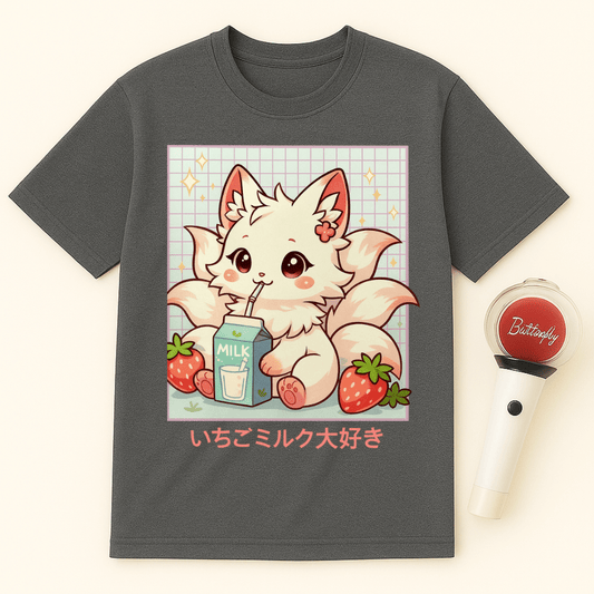 STRAWBERRY MILK KITSUNE FOX UNISEX T-SHIRT