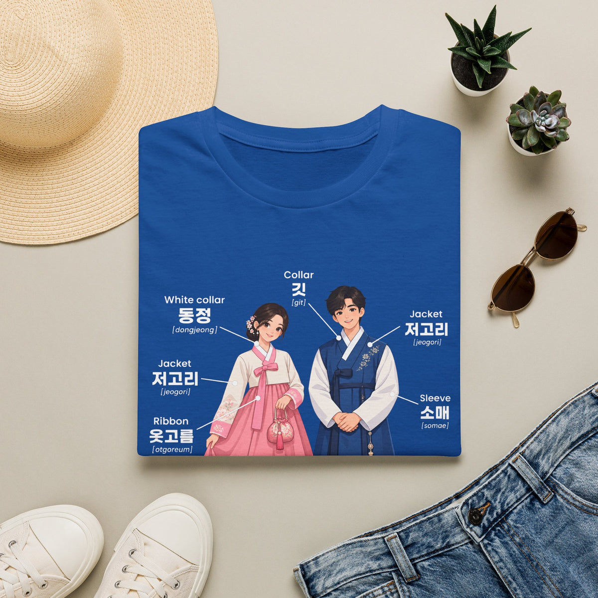 Hanbok Anatomy T‑Shirt — Labeled Korean Traditional Costume Guide