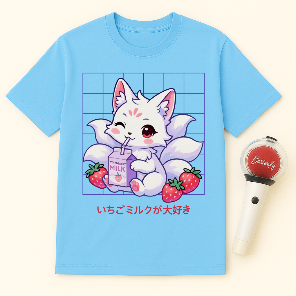 STRAWBERRY MILK KITSUNE FOX UNISEX T-SHIRT
