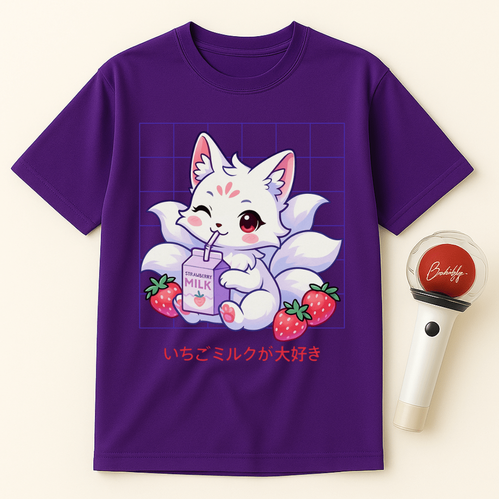 STRAWBERRY MILK KITSUNE FOX UNISEX T-SHIRT