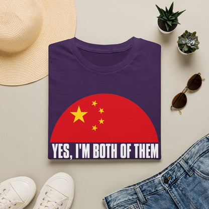 Flag Heritage T-Shirt — “Yes, I’m Both of Them” China & South Korea Pride Tee