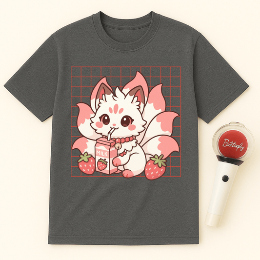 STRAWBERRY MILK KITSUNE FOX UNISEX T-SHIRT