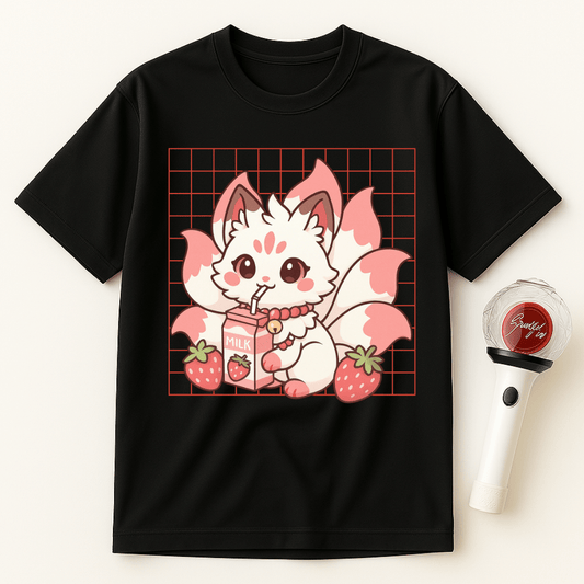 STRAWBERRY MILK KITSUNE FOX UNISEX T-SHIRT