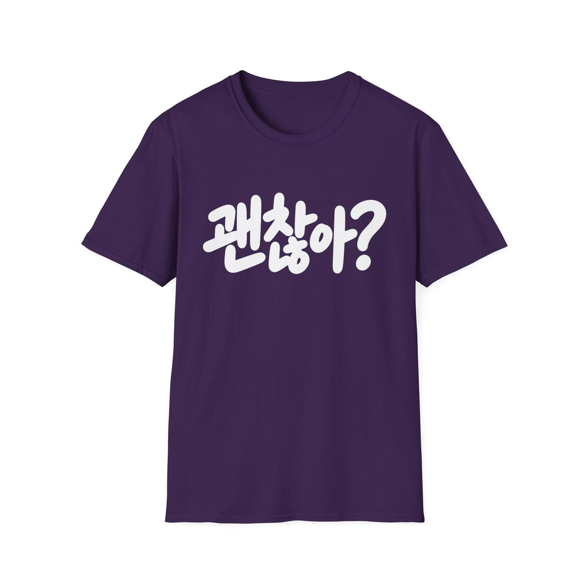 Korean '괜찮아?' Graphic T-Shirt — Casual Comfort Tee with 'Are You Okay?' Phrase