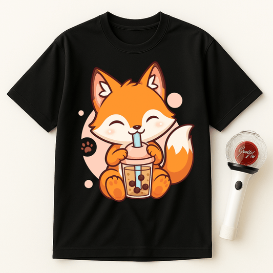 BUBBLE TEA FOX UNISEX T-SHIRT