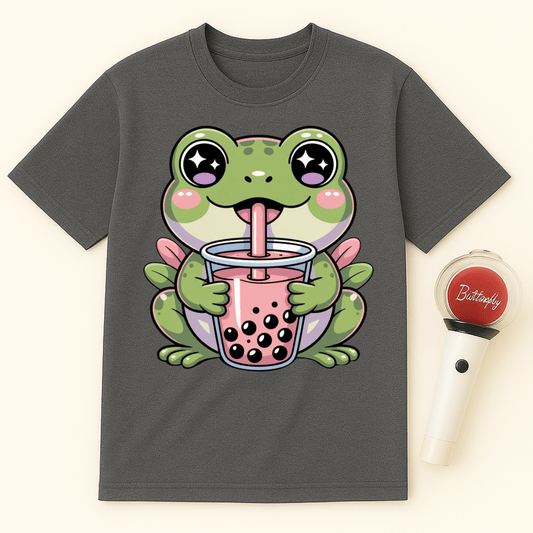 FROG DRINKING BOBA TEA UNISEX T-SHIRT