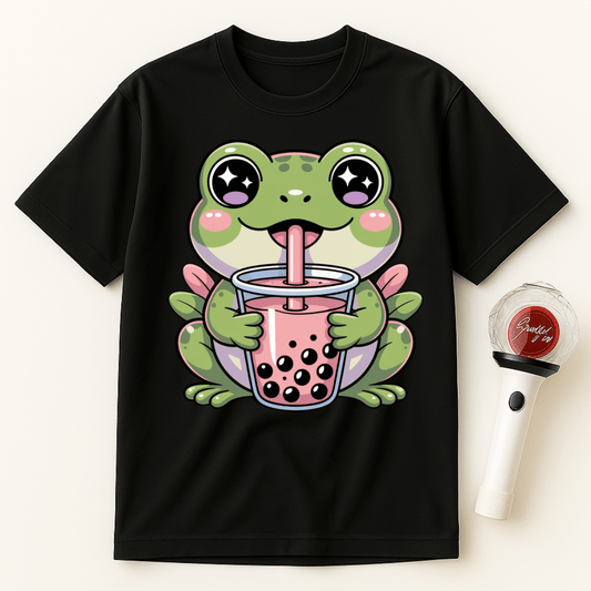 FROG DRINKING BOBA TEA UNISEX T-SHIRT