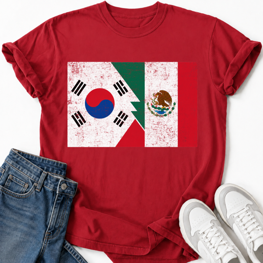 KOREAN MEXICAN FLAGS T-SHIRT
