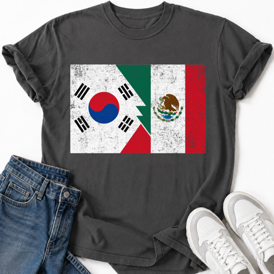 KOREAN MEXICAN FLAGS T-SHIRT