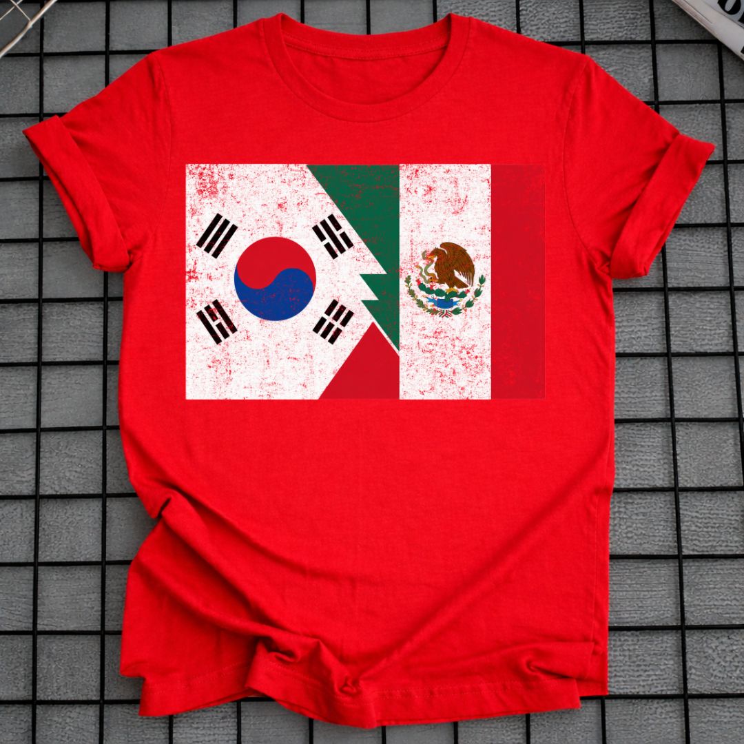 KOREAN MEXICAN FLAGS T-SHIRT