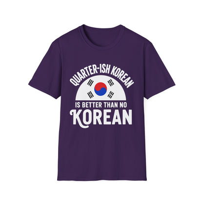 Quarter-Ish Korean T-Shirt — Half Korean Pride Tee with Taegeuk Flag