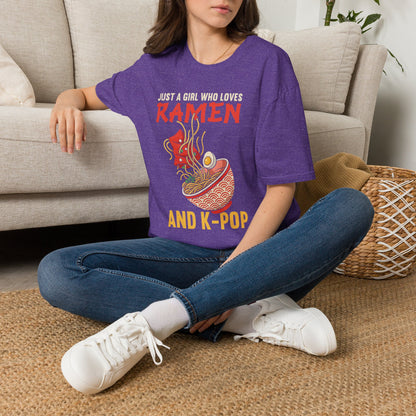 Ramen & K-Pop T-Shirt, Fun Graphic Tee for Foodies, Anime Lovers, Unique Gift for Birthdays, Casual Wear, Pop Culture Apparel