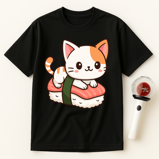 KAWAII SUSHI CAT ROLL UNISEX T-SHIRT