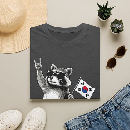 Korean Flag Raccoon T-Shirt — Cool Raccoon with South Korea Flag