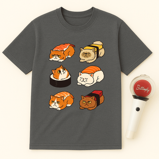 GRUMPY SUSHI CATS UNISEX T-SHIRT