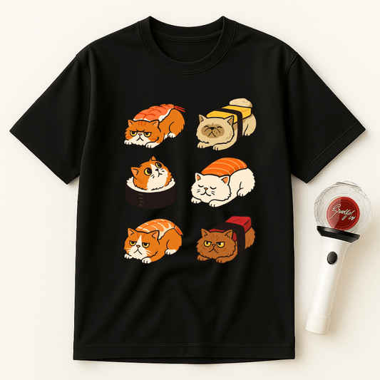 GRUMPY SUSHI CATS UNISEX T-SHIRT