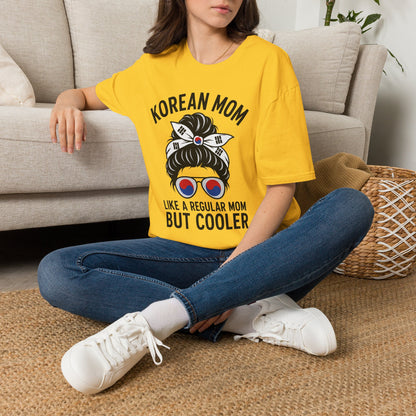Korean Mom T-Shirt — "Like a Regular Mom But Cooler" Stylish Korean Pride Top