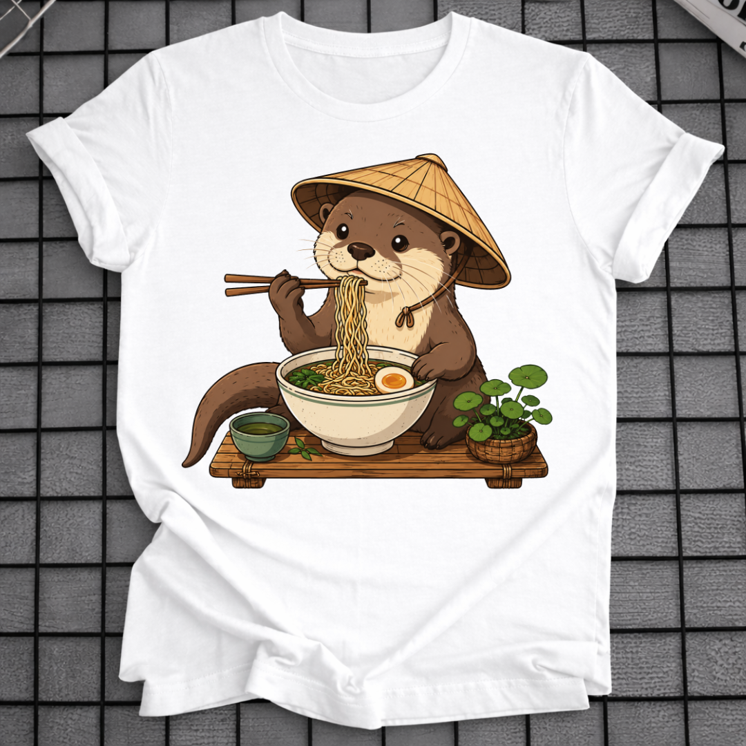 JAPANISCHES OTTER-NUDELKUNST-T-SHIRT
