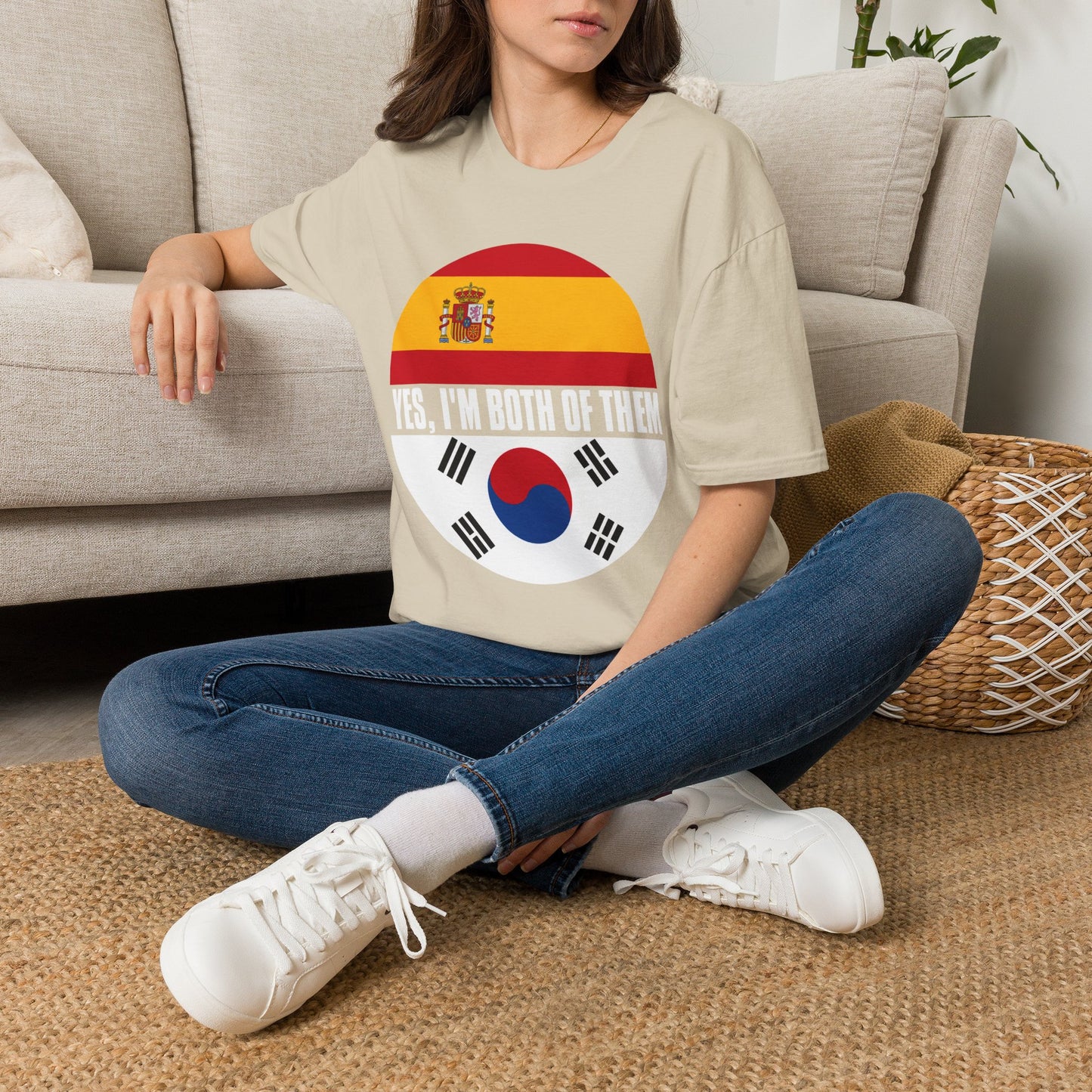 Yes, I'm Both Of Them Spanish Korean Flag T-Shirt