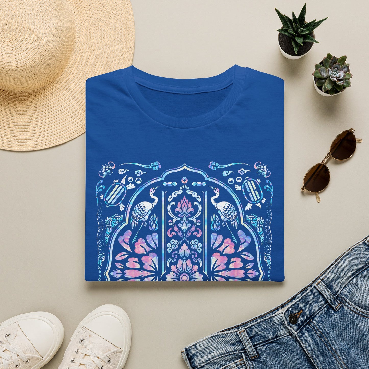 Stained Glass Floral Tee — Pastel Mandala Window Graphic T-Shirt