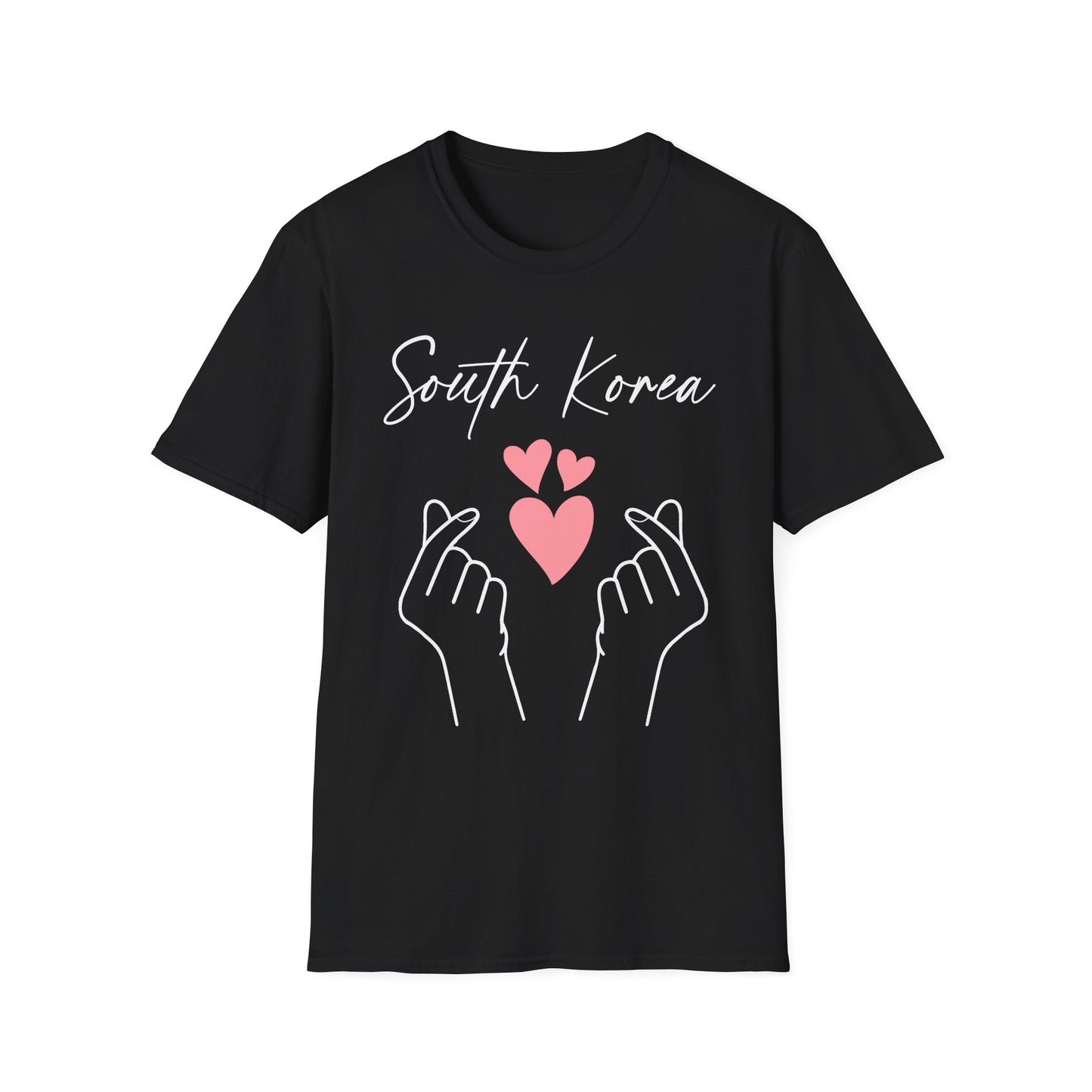 South Korea Love Hands Unisex Softstyle T-Shirt - Perfect for K-Pop Fans and Cultural Celebrations