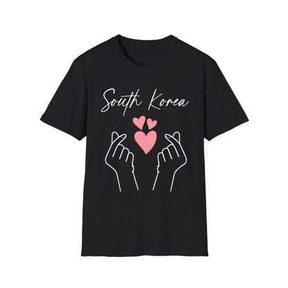 South Korea Love Hands Unisex Softstyle T-Shirt - Perfect for K-Pop Fans and Cultural Celebrations