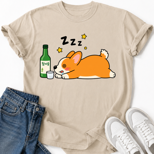 SLEEPY SOJU CORGI T-SHIRT