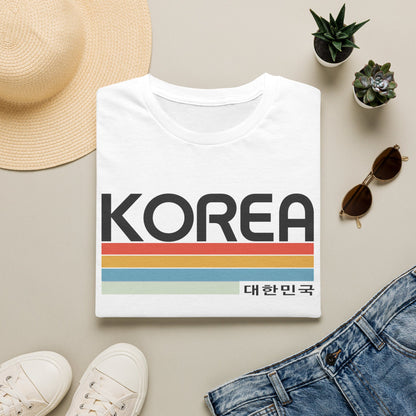 Korea Retro Stripe T-Shirt — 대한민국 Vintage Travel Tee