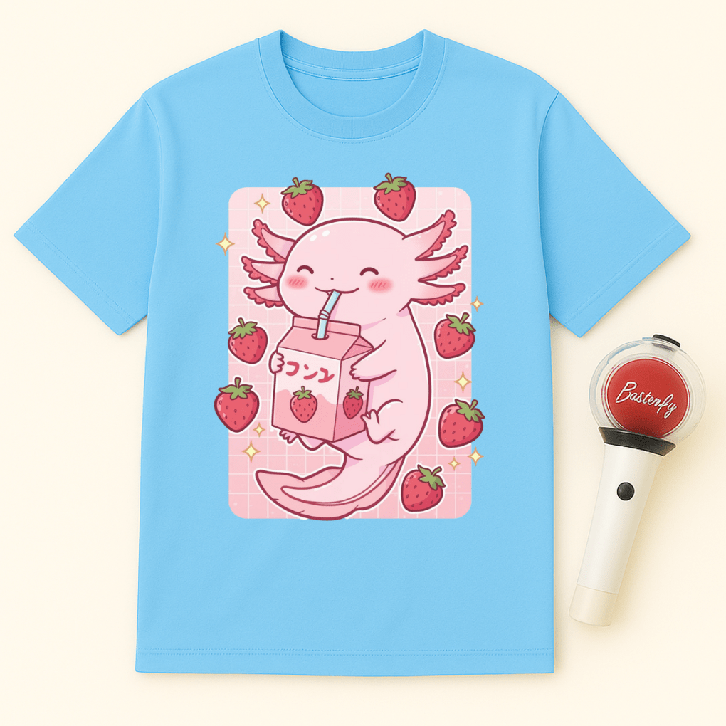 AXOLOTL STRAWBERRY MILK UNISEX T-SHIRT