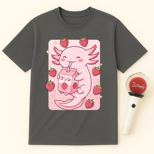 AXOLOTL STRAWBERRY MILK UNISEX T-SHIRT