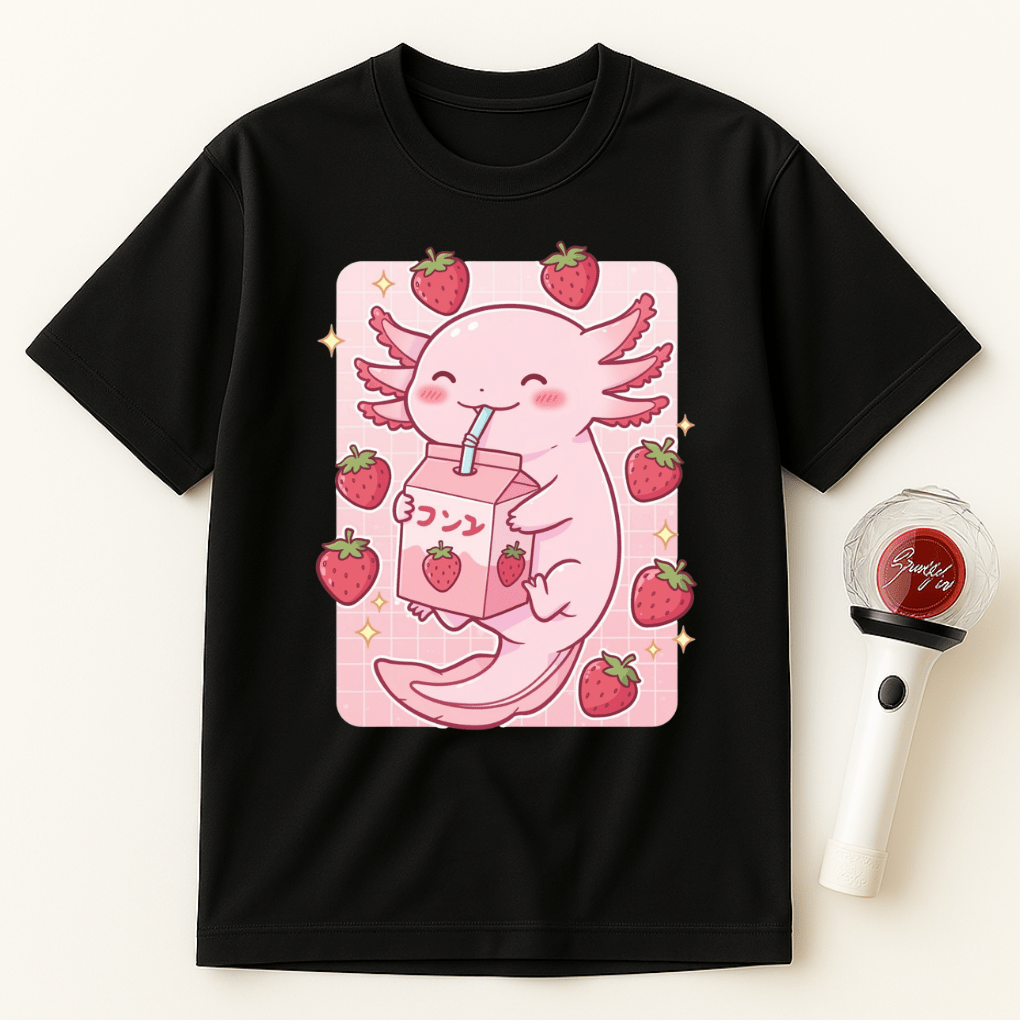 AXOLOTL STRAWBERRY MILK UNISEX T-SHIRT