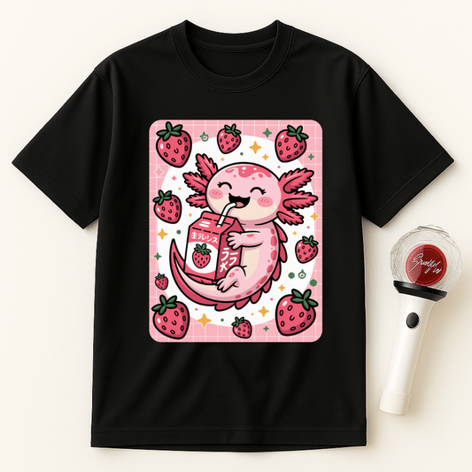 AXOLOTL STRAWBERRY MILK UNISEX T-SHIRT
