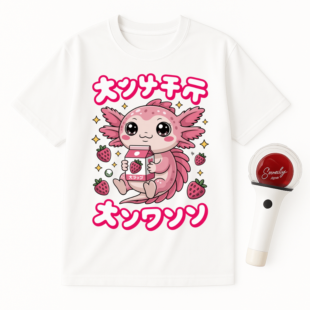 AXOLOTL STRAWBERRY MILK UNISEX T-SHIRT