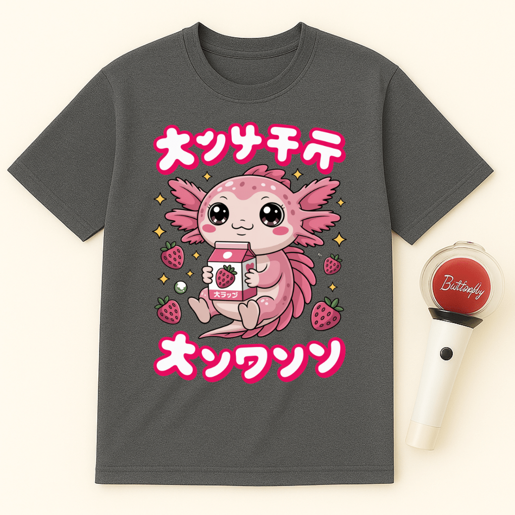 AXOLOTL STRAWBERRY MILK UNISEX T-SHIRT