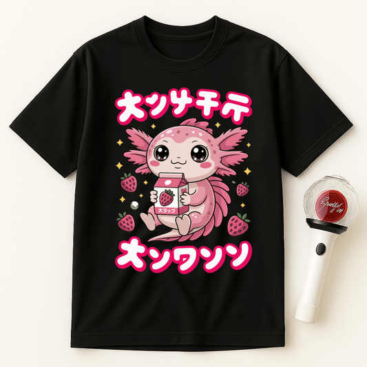 AXOLOTL STRAWBERRY MILK UNISEX T-SHIRT