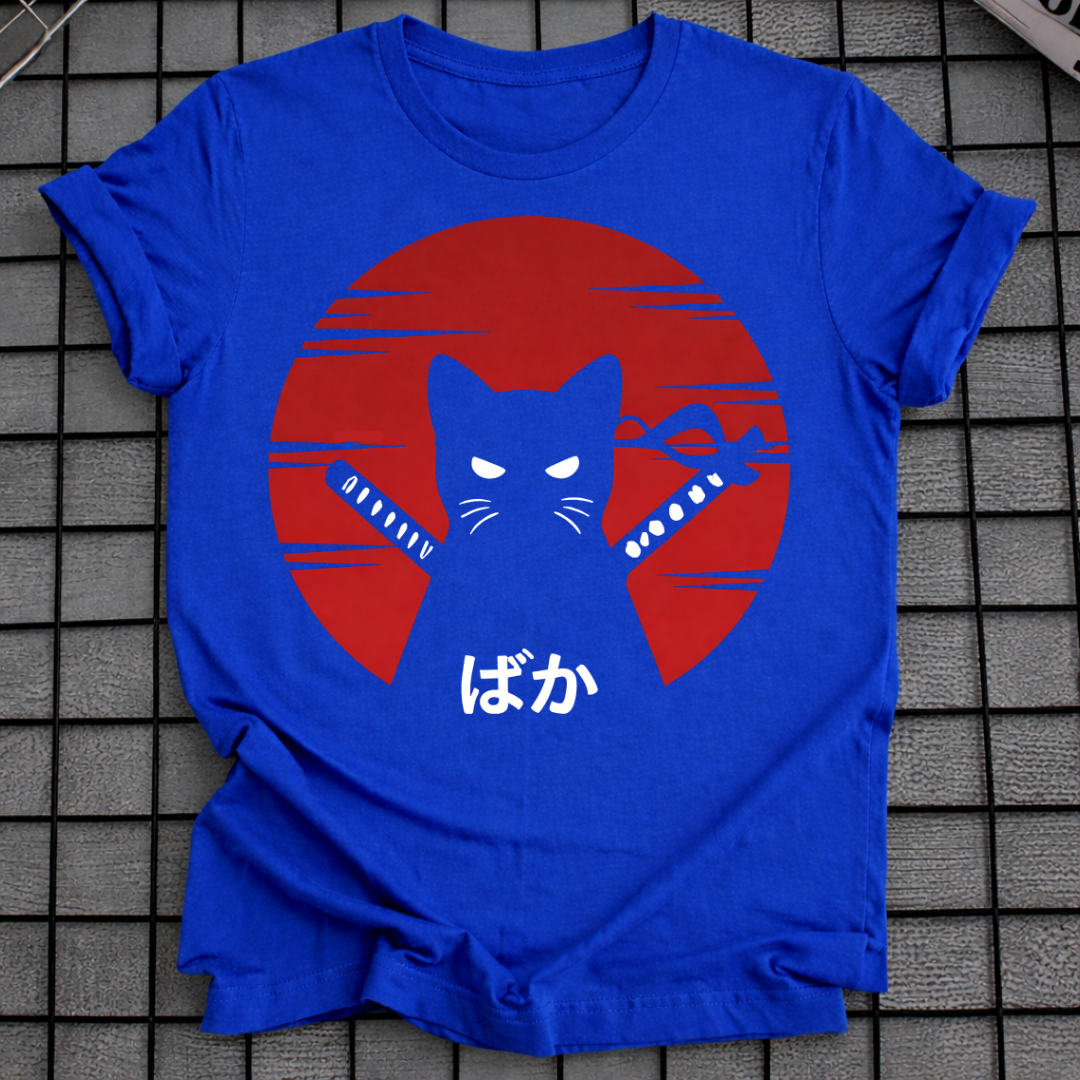 SCHWARZES NINJA-KATZEN T-SHIRT