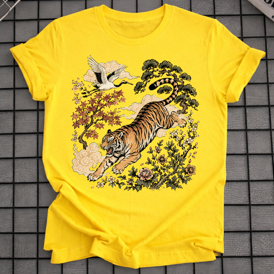 TIGER & CRANE JAPANESE ART T-SHIRT