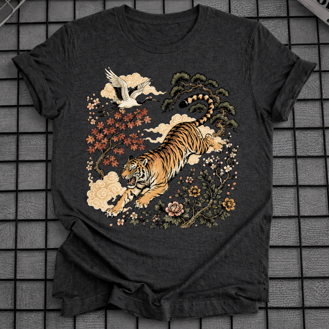 TIGER & CRANE JAPANESE ART T-SHIRT