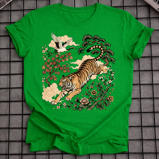 TIGER & CRANE JAPANISCHES KUNST-T-SHIRT