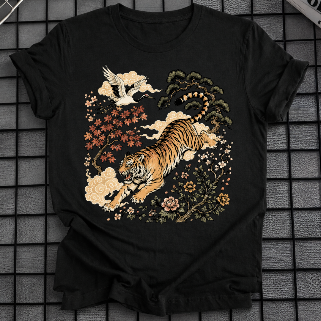 TIGER & CRANE JAPANESE ART T-SHIRT
